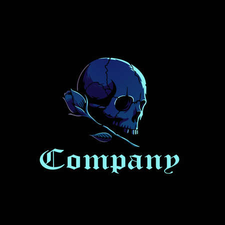 Blue bone logo template. Vector illustrationのイラスト素材