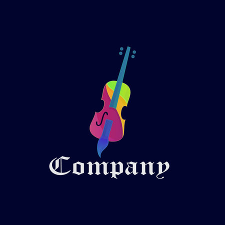 Abstract logo with music. Vector illustrationのイラスト素材