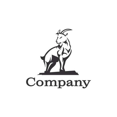 Black goat logo templateのイラスト素材