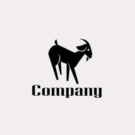 Black goat logo templateのイラスト素材