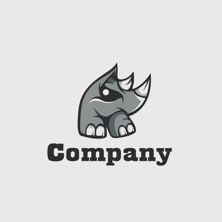Black rhino logo designのイラスト素材