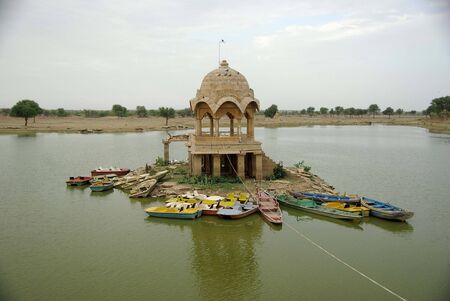 Lake in Jaisalmer, Rajasthanの写真素材