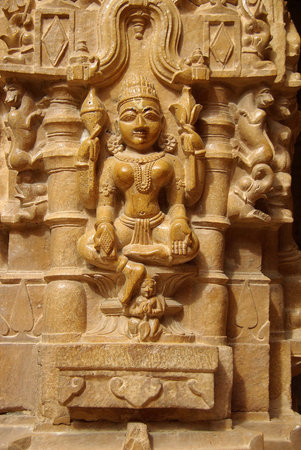 Statue in Jain temple, Rajasthanの写真素材