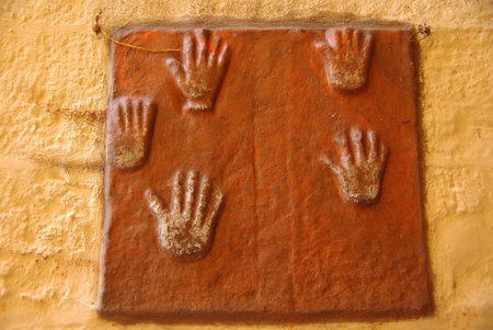 Sati hands, Rajasthanの写真素材