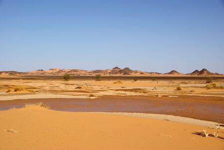 Wadi in libyan desertの写真素材