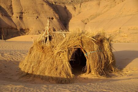 Hut in Libyan desertの写真素材