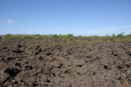 Lava flow in Nicaraguaの写真素材