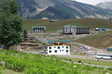 Nomadic village in Sonamarg in Kashmir, Indiaの写真素材