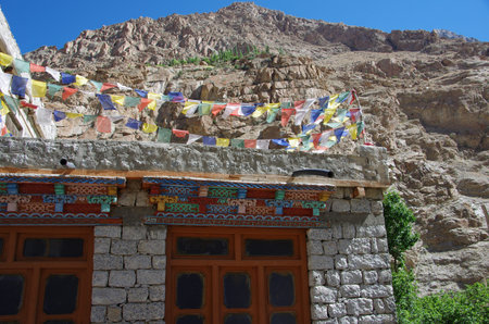 Traditional house in Ladakh, Indiaの写真素材