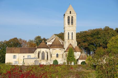 Catholic church in Luzarches in France, Europeの写真素材