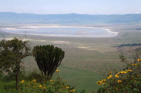 View of the Ngorongoro crater in Tanzaniaの写真素材