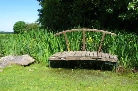 Wooden bench in France, Europeの写真素材