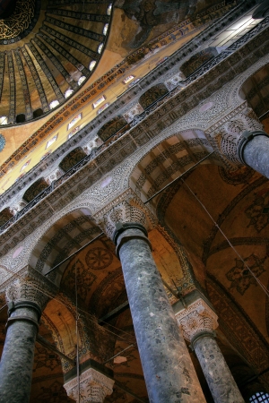 Details of the interior of Hagia Sophia in Istanbulのeditorial素材