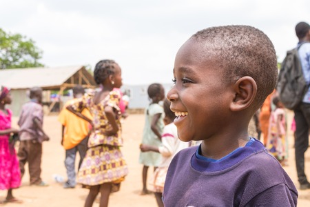 Children living in the wooden makeshift place of Internally Displaced Persons in Abuja, the Federal Capital of Nigeria.のeditorial素材