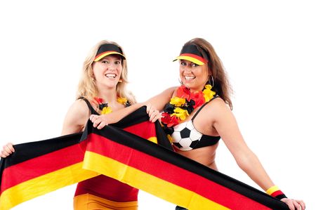Sexy young soccer fan in the German national colors to cheer their fansの写真素材