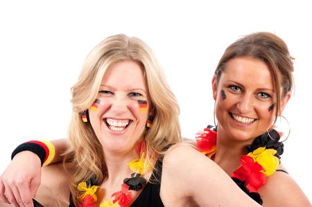 Sexy young soccer fan in the German national colors to cheer their fansの写真素材