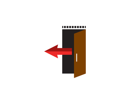 is a symbol associated with a door to come out either in danger or just out the doorのイラスト素材