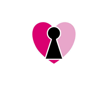 Heart lock key iconのイラスト素材