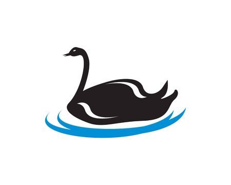 Swan silhouette iconのイラスト素材