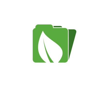 Green folder leaf iconのイラスト素材