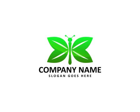 Green butterfly graphic design for business representation.のイラスト素材