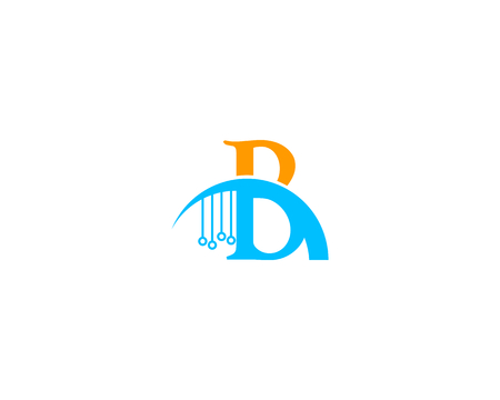 is a symbol associated with the letters combined with circuitのイラスト素材