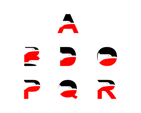 is a symbol associated with the letters combined with the eagleのイラスト素材