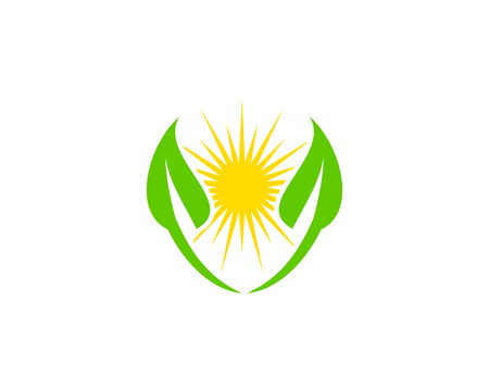 is a symbol associated with the sun and leavesのイラスト素材