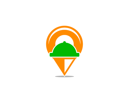 Local Food Pin Logo Design Elementのイラスト素材