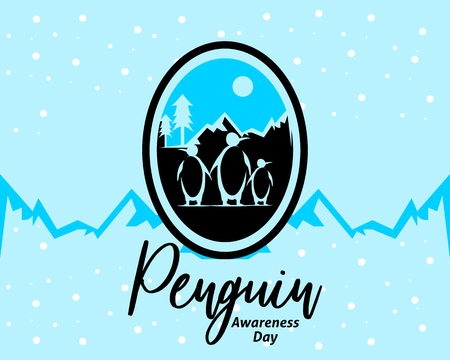 Penguin awareness day vector illustrationのイラスト素材