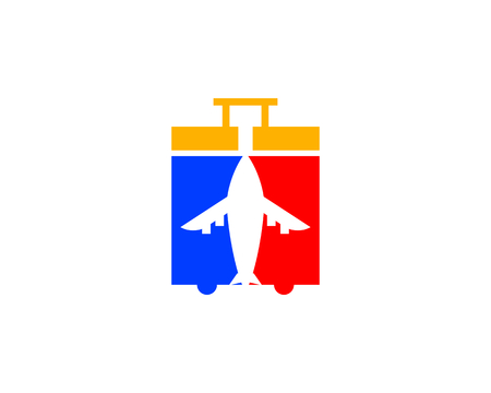 Suitcase Travel airplane symbol Creative Air Logo Design Illustrationのイラスト素材