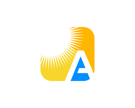 Letter A With Sun Logo Iconのイラスト素材