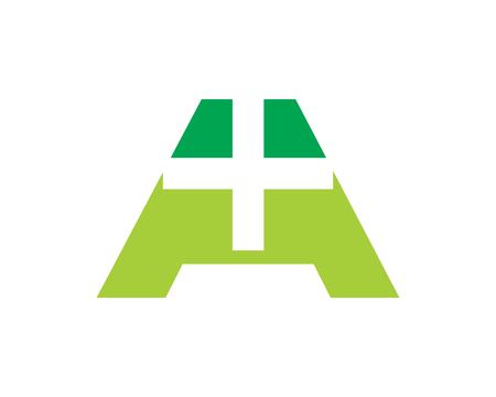 Initial Letter A cross plus medical logo icon design template elementsのイラスト素材