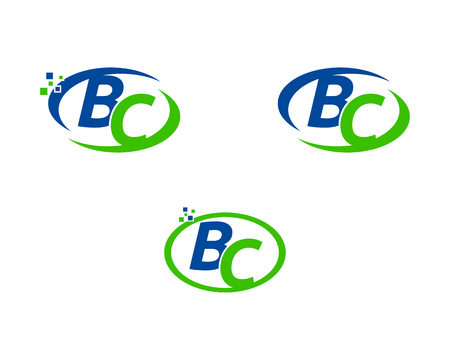 Set of Initial Letter BC Logo Template Designのイラスト素材