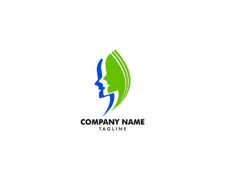 Beauty Women face silhouette character Logo Templateのイラスト素材