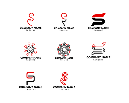 Set of Initial letter SP Logo Templateのイラスト素材