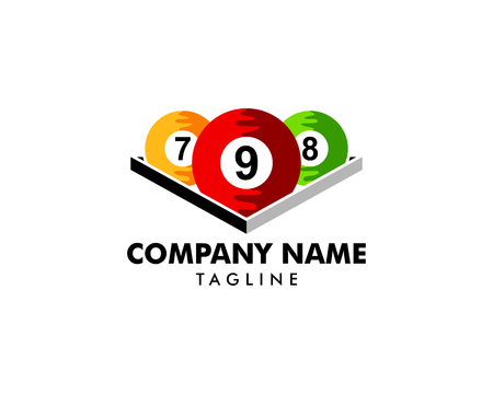 Billiard club logo template designのイラスト素材