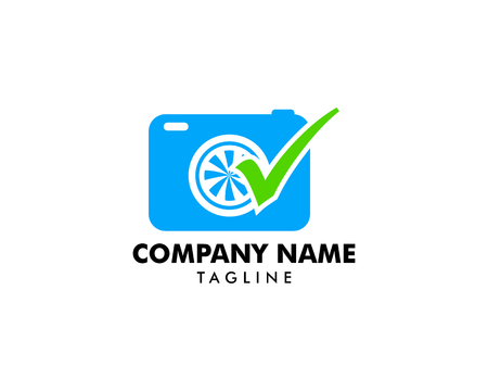 Photography check logo designs vector, Camera logo designs conceptのイラスト素材