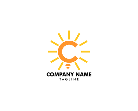 Idea bulb light letter C design logoのイラスト素材
