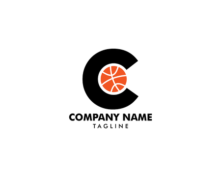 Letter C for Basketball Logo Templateのイラスト素材