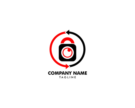 Secure Camera Logo Template Design Vectorのイラスト素材