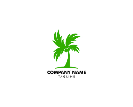 Palm Coconut Tree Icon Logo Template Designのイラスト素材