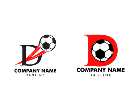 Set of D letter logo, football ball logo designのイラスト素材