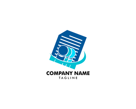 People and Document or Paper Sheet Icon Vector Logo Templateのイラスト素材
