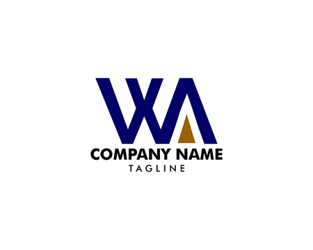 Initial Letter WA Logo Template Designのイラスト素材
