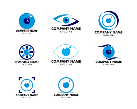 Set of Eye Ball Icon Vector Logo Templateのイラスト素材