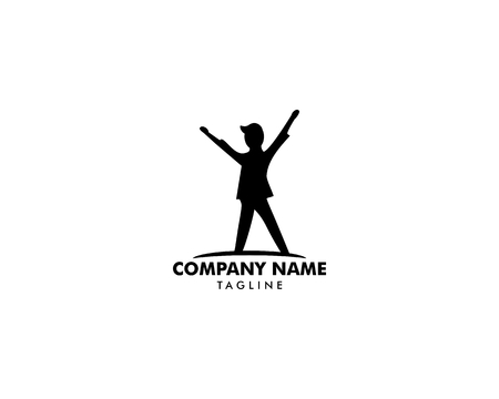 Freedom person logo icon vector inspirationのイラスト素材