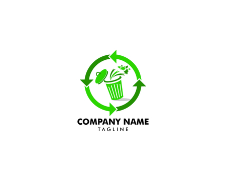 Trash bin logo design template vectorのイラスト素材