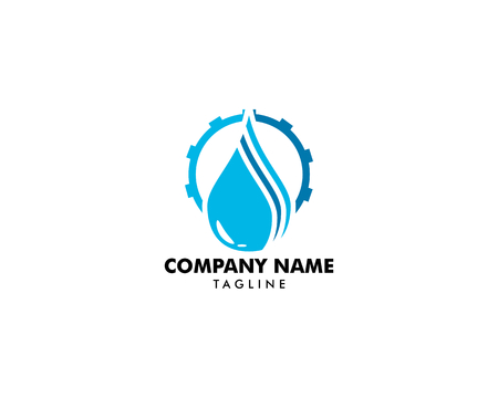 Water drop gear logo concept designのイラスト素材