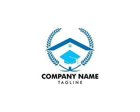 Home Schooling Logo Vector Templateのイラスト素材